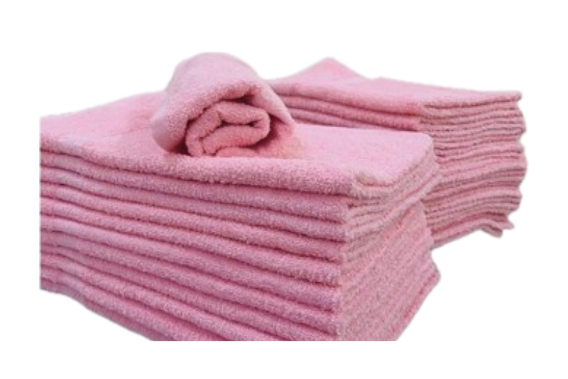 PINK PREMIUM 100% COTTON TOWELS 16X27 - 12PCS/BAG