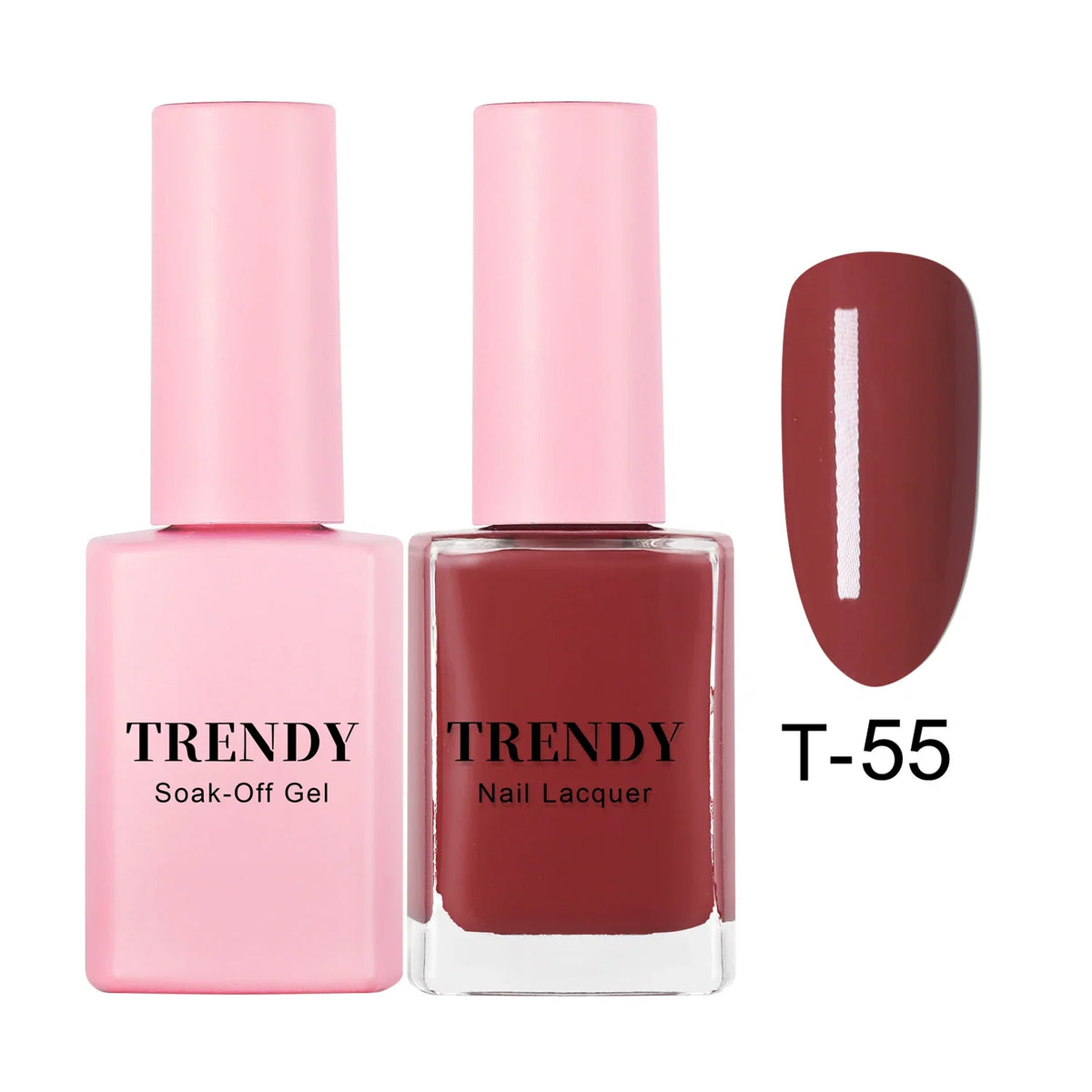 T-55 DARK CHERRY | TRENDY DUO GEL & LACQUER