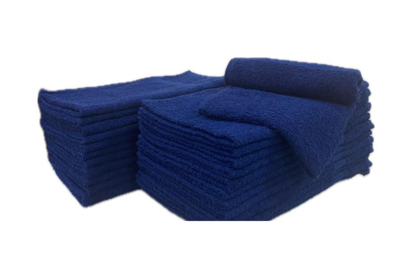 DARK BLUE PREMIUM 100% COTTON TOWELS 16X27 - 12PCS/BAG