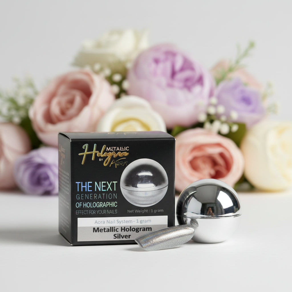 Aora Chrome Powder - silver metallic hologram