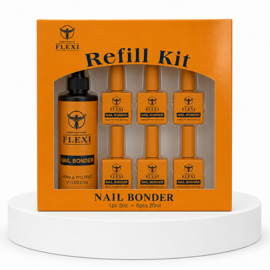 Phoenix - Flexi Nail Bonder (Sticky Bond) HEMA TPO FREE - Kit 8oz Free 6 (0.7 oz)