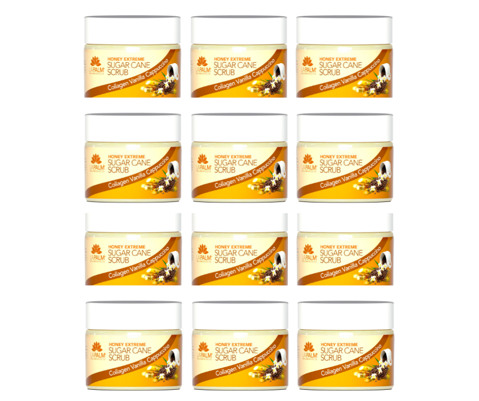 HONEY EXTREME SUGAR CANE SCRUB - COLLAGEN VANILLA CAPPUCCINO | 12 OZ.