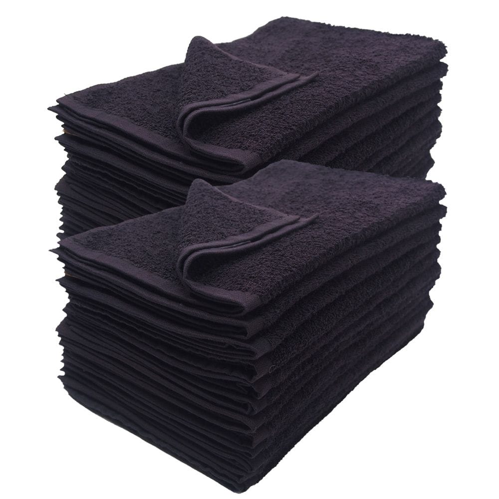 BLACK PREMIUM 100% COTTON TOWELS 16X27 - 12PCS/BAG