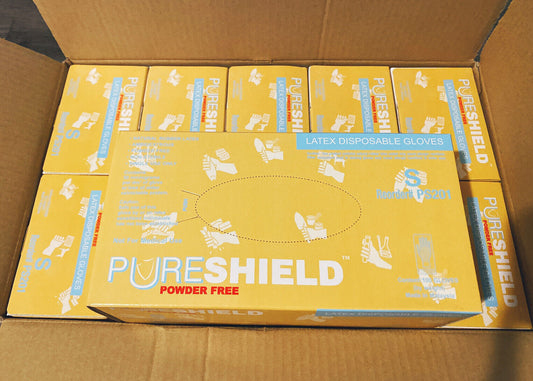 PURESHIELD LATEX GLOVES POWDER FREE - XS