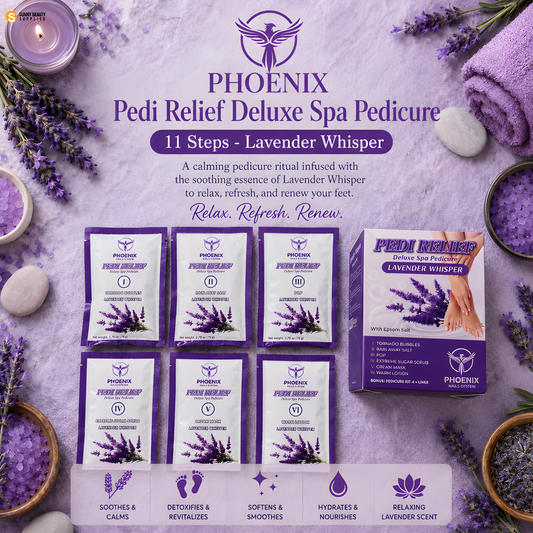 PHOENIX Pedi Relief Deluxe Spa Pedicure 11 Steps - Lavender Whisper