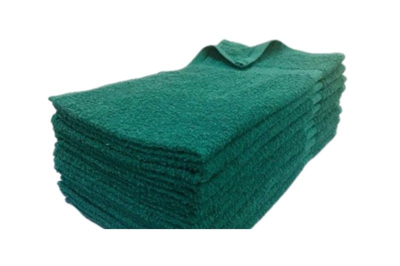 GREEN PREMIUM 100% COTTON TOWELS 16X27 - 12PCS/BAG