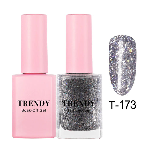 T-173 SILVER GLITTER | TRENDY DUO GEL & LACQUER