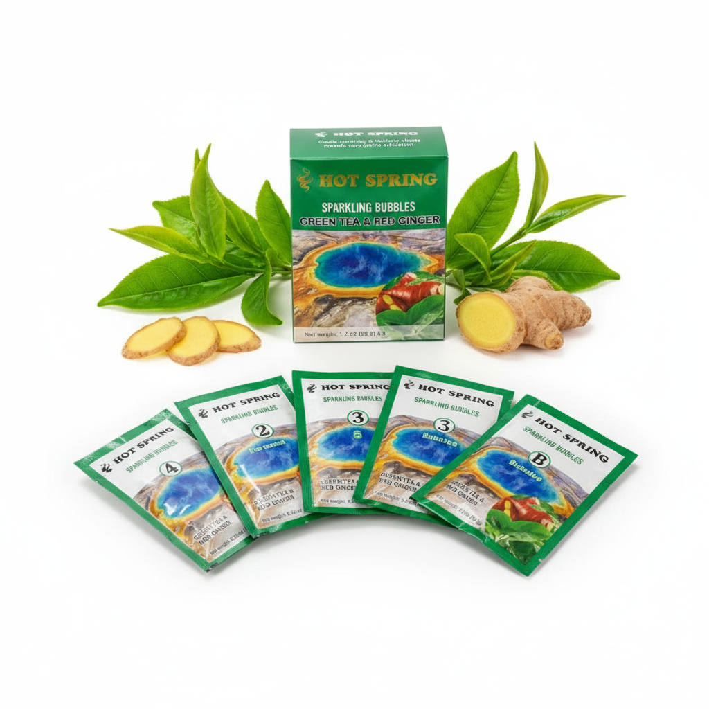 Hot Spring Sparkling Bubbles 5in1 Green Tea & Red Ginger