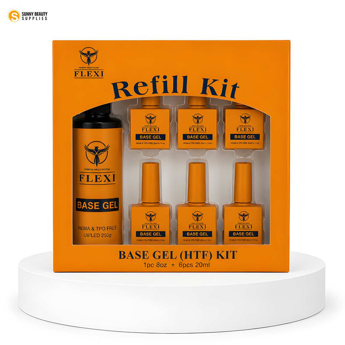 Phoenix - Flexi Gel Base HEMA TPO FREE (Super Base) - Kit 8oz Free 6 (0.7oz)