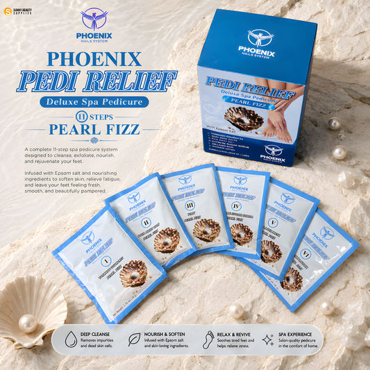 PHOENIX Pedi Relief Deluxe Spa Pedicure 11 Steps - Pearl Fizz