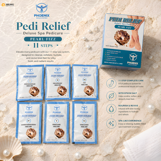 PHOENIX Pedi Relief Deluxe Spa Pedicure 11 Steps - Pearl Fizz