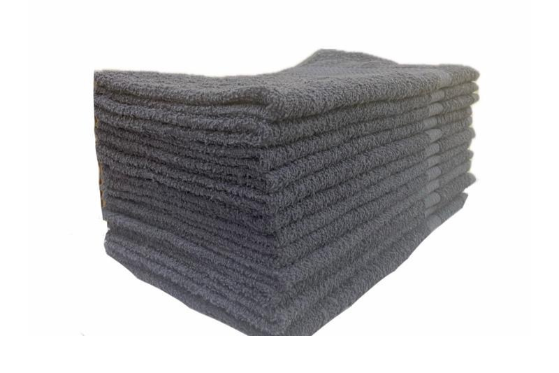 LIGHT GREY PREMIUM 100% COTTON TOWELS 16X27 - 12PCS/BAG