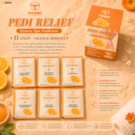 PHOENIX Pedi Relief Deluxe Spa Pedicure 11 Steps - Orange Mimosa