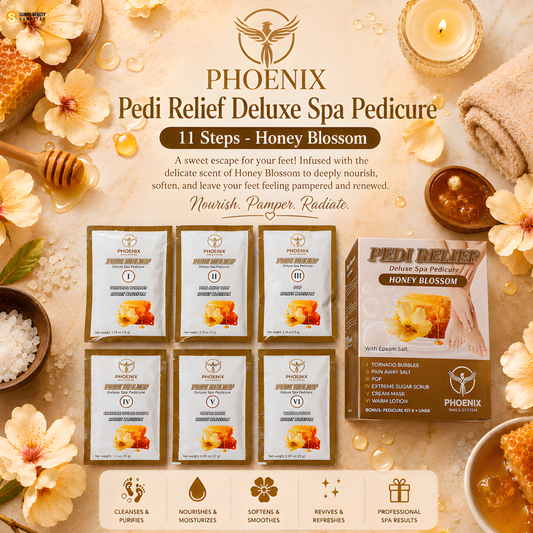 PHOENIX Pedi Relief Deluxe Spa Pedicure 11 Steps - Honey Blossom