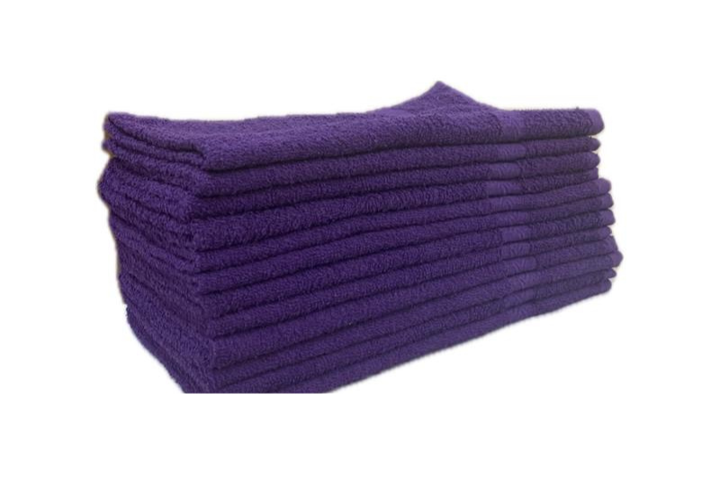 PURPLE PREMIUM 100% COTTON TOWELS 16X27 - 12PCS/BAG