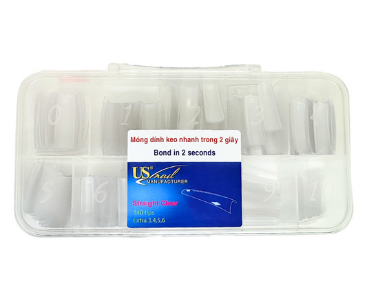 USN STRAIGHT CLEAR NAIL TIP BOX
