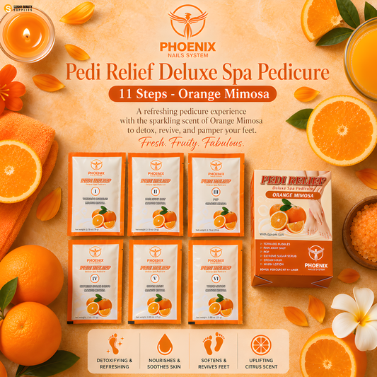 PHOENIX Pedi Relief Deluxe Spa Pedicure 11 Steps - Orange Mimosa