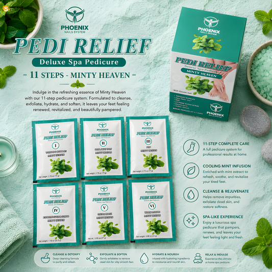PHOENIX Pedi Relief Deluxe Spa Pedicure 11 Steps - Minty Heaven