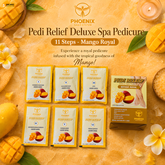 PHOENIX Pedi Relief Deluxe Spa Pedicure 11 Steps - Mango Royal