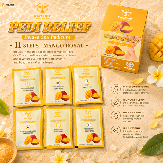 PHOENIX Pedi Relief Deluxe Spa Pedicure 11 Steps - Mango Royal