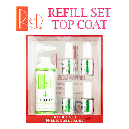 RED NAIL ESSENTIAL DIP REFILL SET - TOP COAT #4